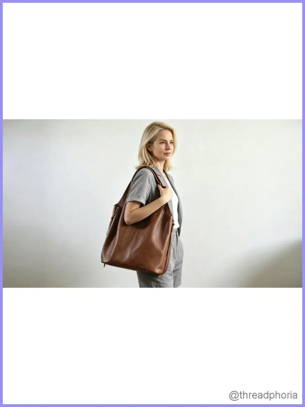 Genuine Leather Slouchy Hobo Shoulder Bag Tote Women
